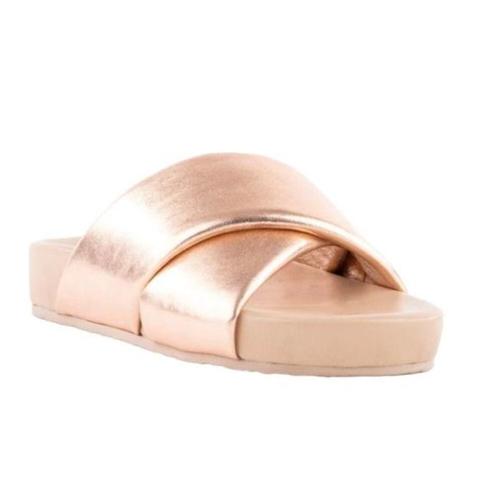 Seychelles Heartfelt Metallic Slide Sandal Rose Gold Size 6 NWT $109 MSRP